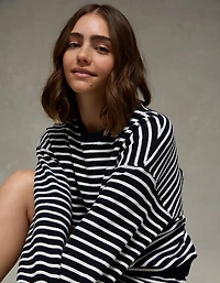 Chandail en molleton texturé à col rond AE