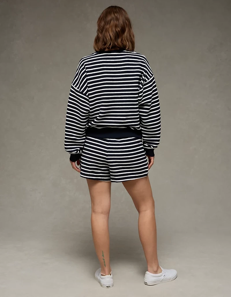 Chandail en molleton texturé à col rond AE