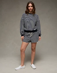 Chandail en molleton texturé à col rond AE