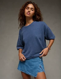 Chandail en molleton droit à manches courtes AE