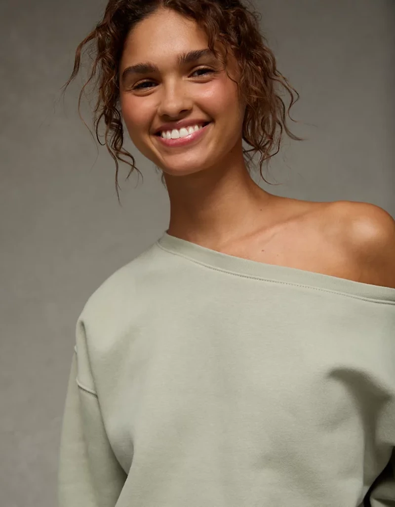 AE Everyday Luxe Off-the-Shoulder Sweatshirt