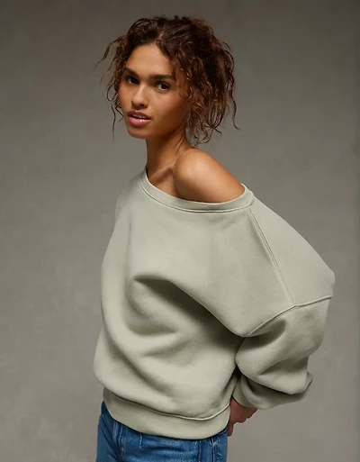 AE Everyday Luxe Off-the-Shoulder Sweatshirt