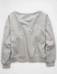 Chandail en molleton à décolleté épaule dénudée Luxe de tous les jours AE