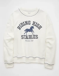 Chandail en molleton piqué à imprimés AE