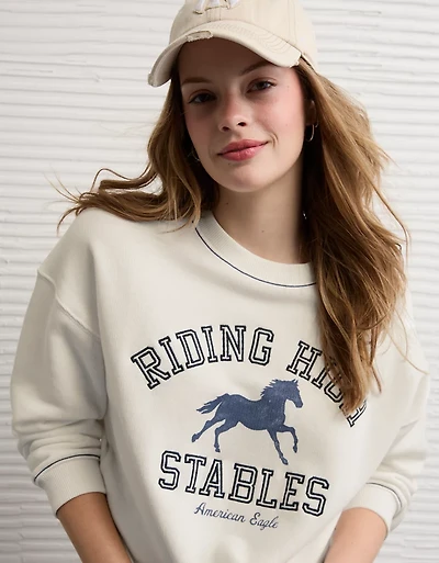 Chandail en molleton piqué à imprimés AE