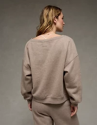 Chandail en molleton à décolleté épaule dénudée Luxe de tous les jours AE