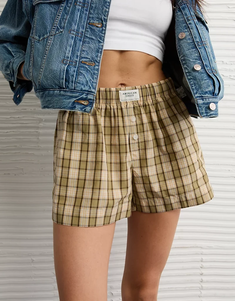 AE Plaid Boxer Sleep Short