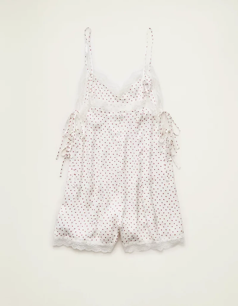 AE Satin Lace Lounge Romper