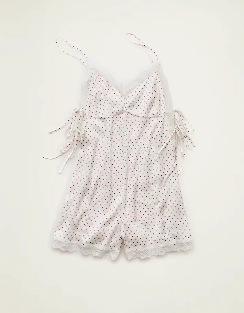 AE Satin Lace Lounge Romper