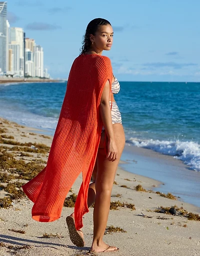 Aerie Crochet Maxi Cape