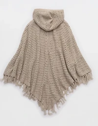 Aerie Open Stitch Fringe Cape