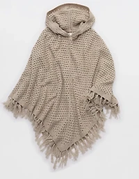 Aerie Open Stitch Fringe Cape