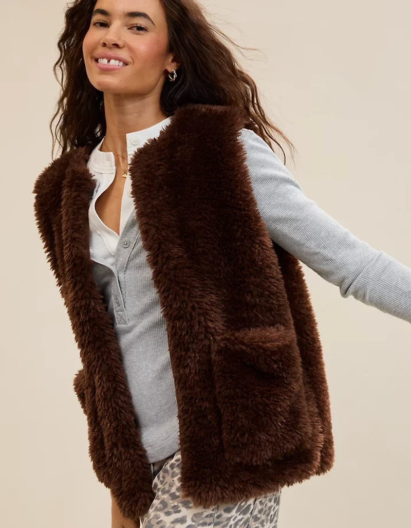 Aerie Faux Fur Vest