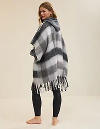 Aerie Fringe Plaid Cape