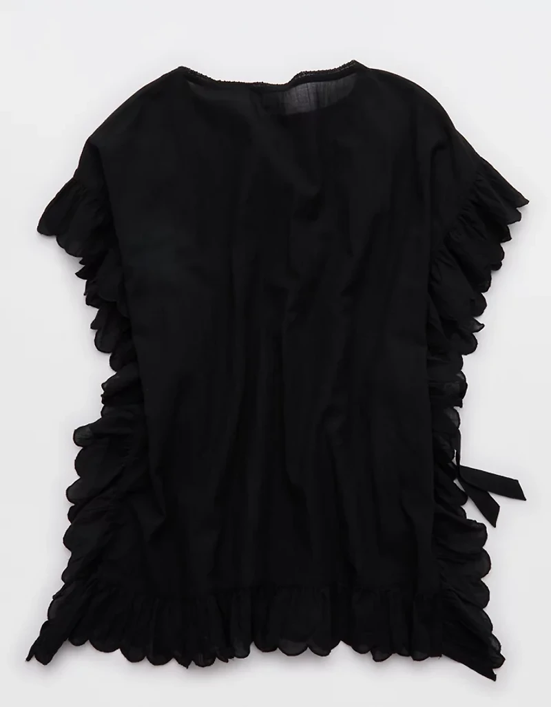 Aerie Embroidered Scalloped Pullover