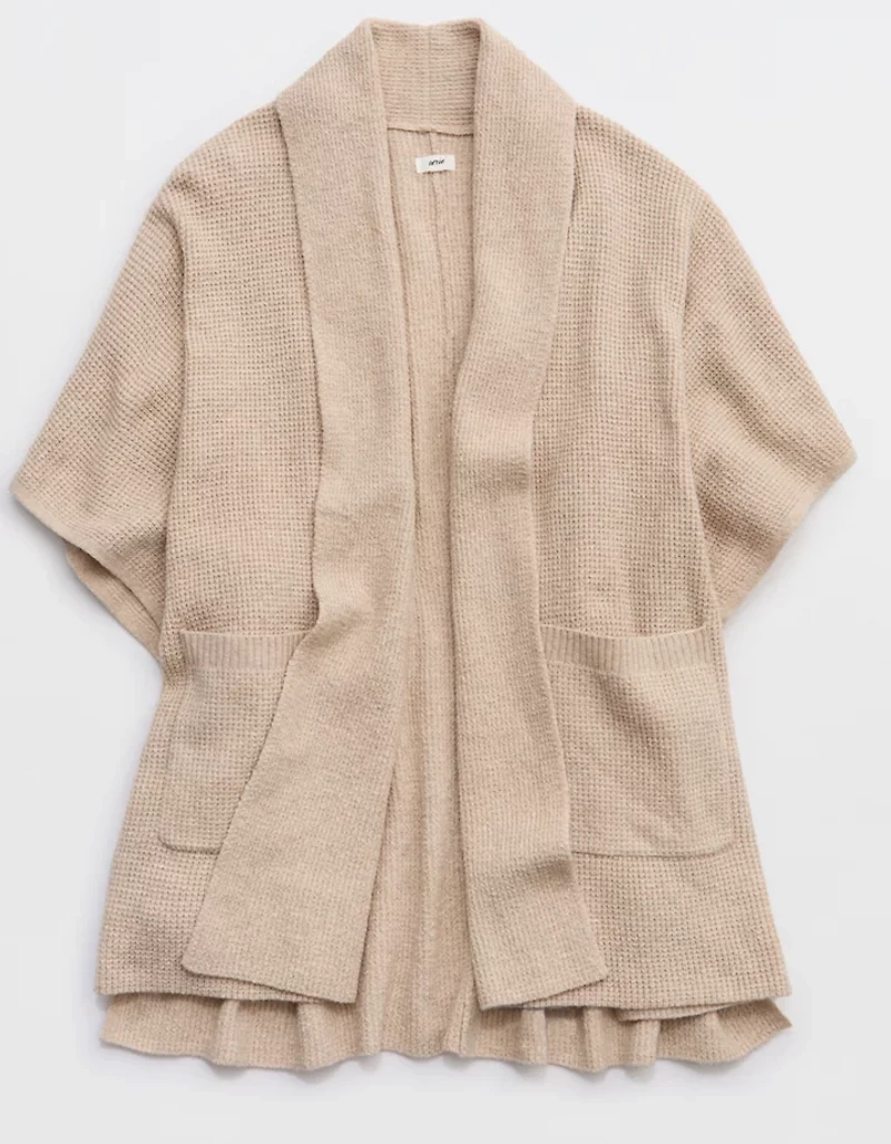 Aerie Waffle Shawl Cape