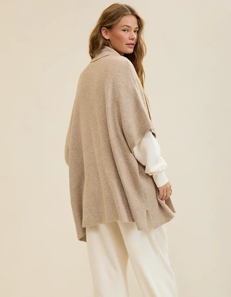 Aerie Waffle Shawl Cape