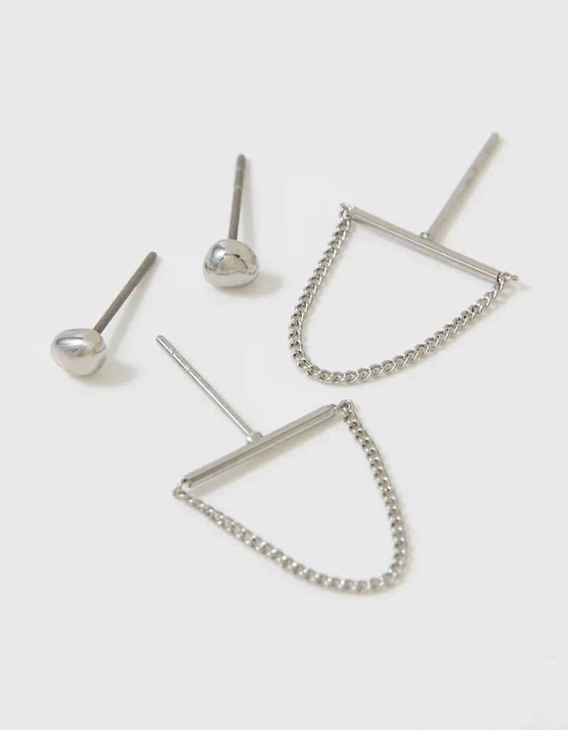 Aerie Bar And Chain Earring 2-Pack