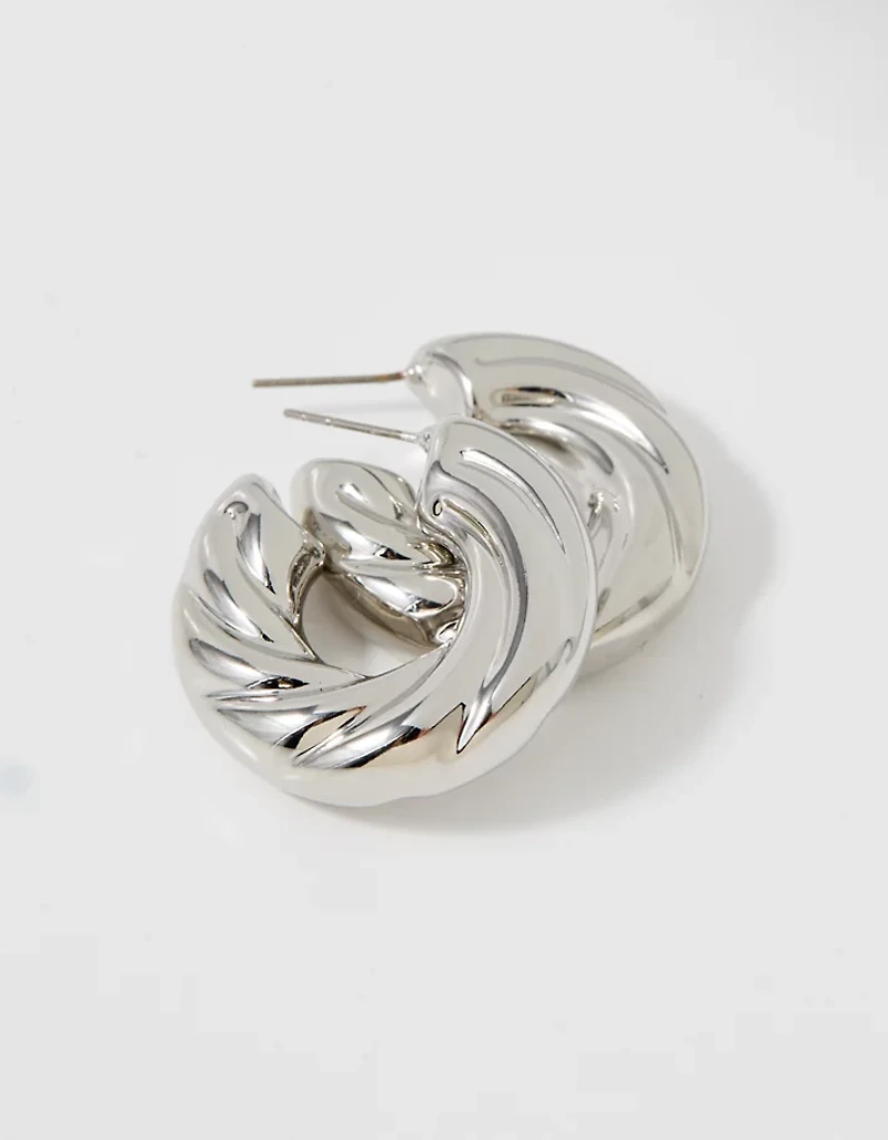 Aerie Chunky Croissant Hoop Earrings