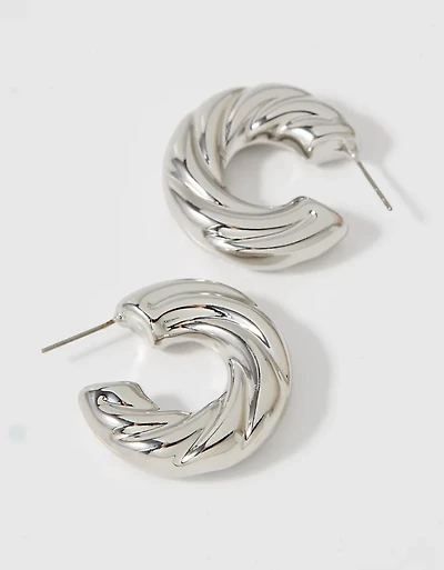 Aerie Chunky Croissant Hoop Earrings