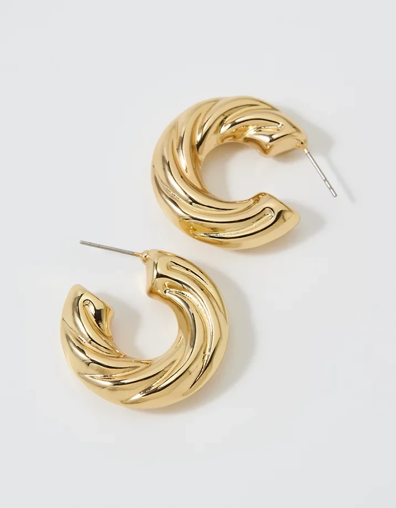 Aerie Chunky Croissant Hoop Earrings