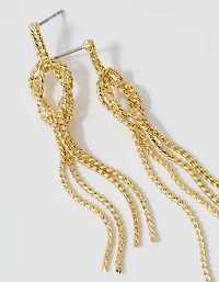 Aerie Chain And Knot Dangle Earrings