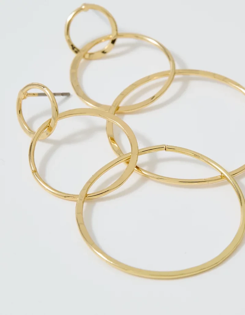 Aerie Triple Hoop Dangle Earrings