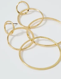 Aerie Triple Hoop Dangle Earrings