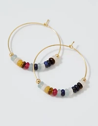 Aerie Chunky Beaded Hoop Earrings
