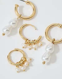 Aerie Hoop And Pearl Earrings 2-Pack