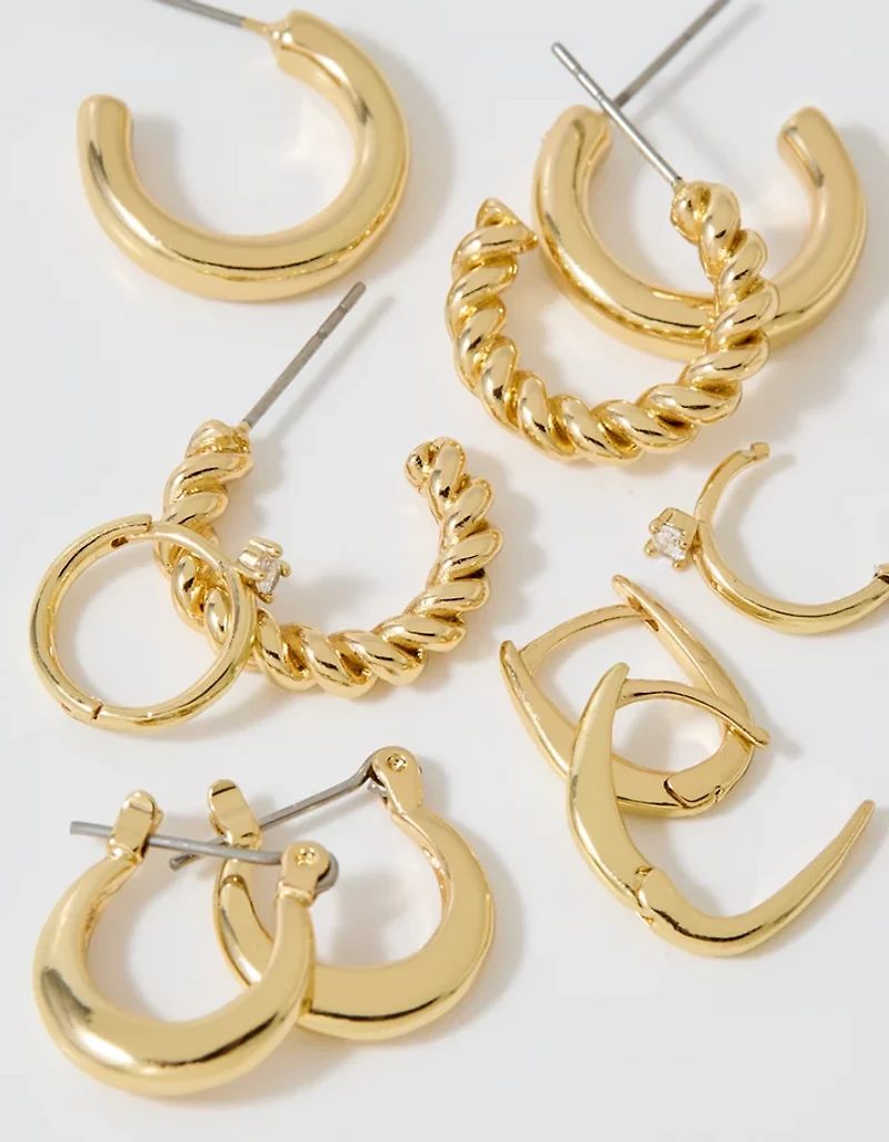 Aerie Basic Hoop Earrings 5-Pack