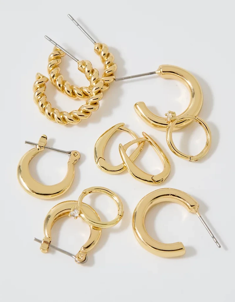 Aerie Basic Hoop Earrings 5-Pack