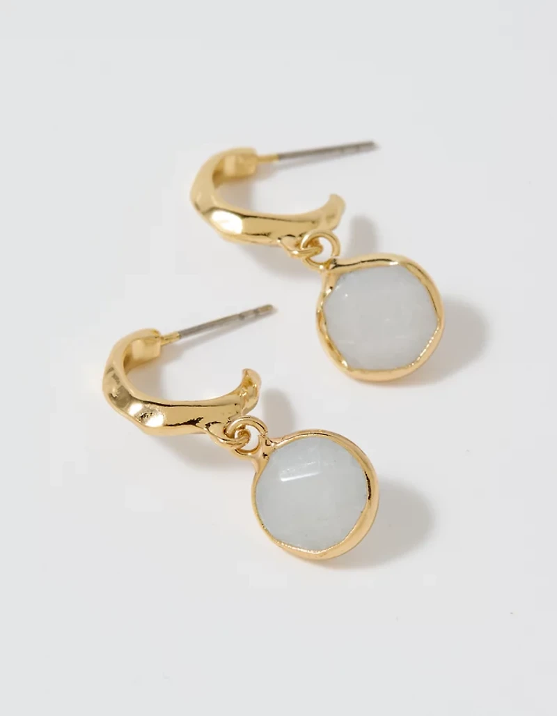 Aerie Colored Stone Hoop Earrings