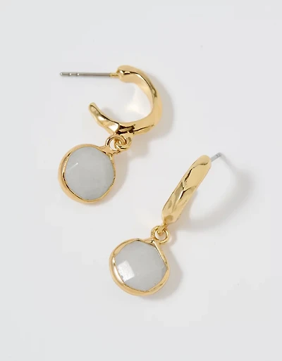 Aerie Colored Stone Hoop Earrings