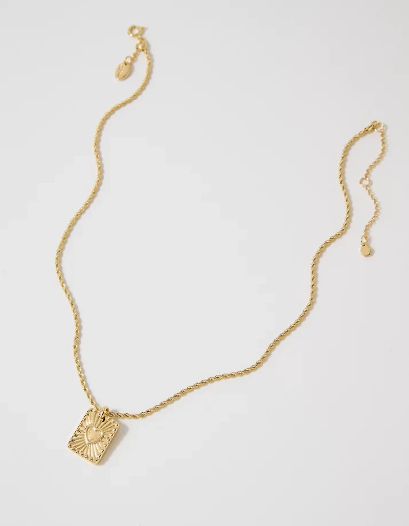 Aerie Etched Pendant Necklace