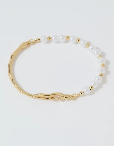 Aerie Pearl And Gold Bracelet