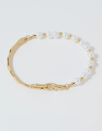 Aerie Pearl And Gold Bracelet