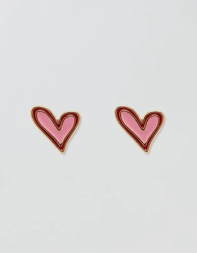 Pura Vida Abstract Heart Stud Earrings