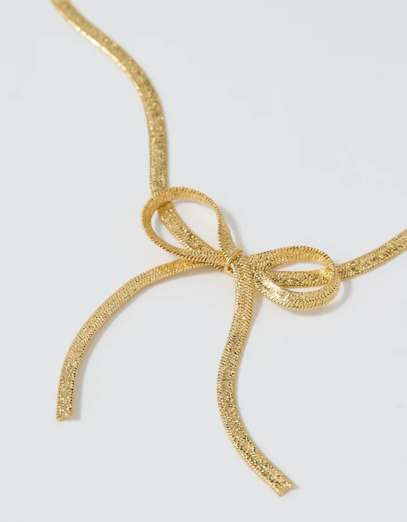Aerie Stardust Bow Necklace