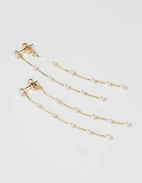 Aerie Floating Pearl Drop Earrings
