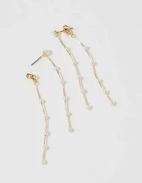 Aerie Floating Pearl Drop Earrings
