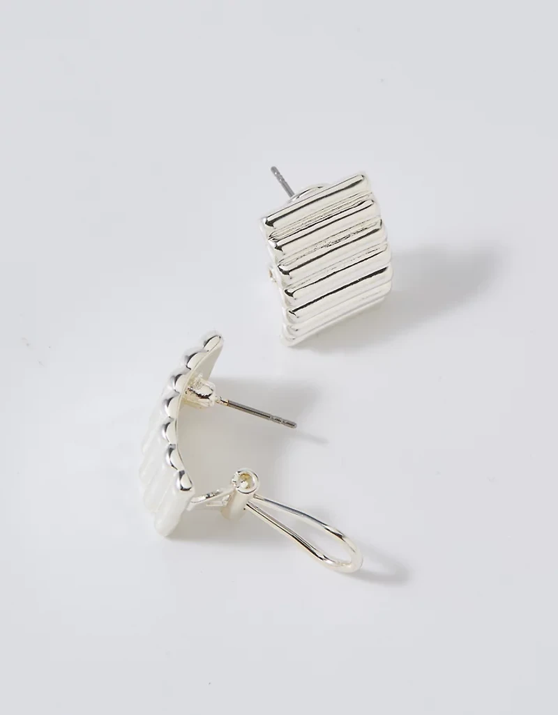 Aerie Chunky Fluted Hoop Earrings