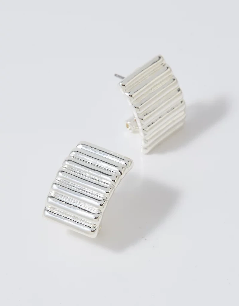 Aerie Chunky Fluted Hoop Earrings