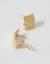 Aerie Chunky Fluted Hoop Earrings