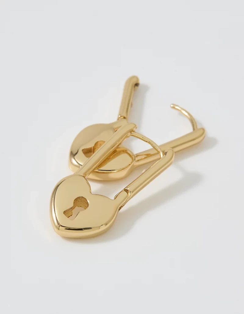 Aerie Heart Lock Drop Earrings