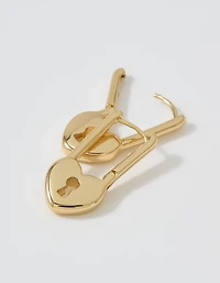 Aerie Heart Lock Drop Earrings