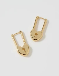Aerie Heart Lock Drop Earrings