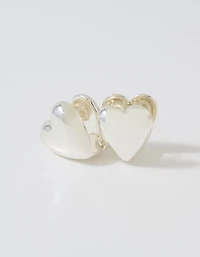 Aerie Bubble Heart Huggie Earrings