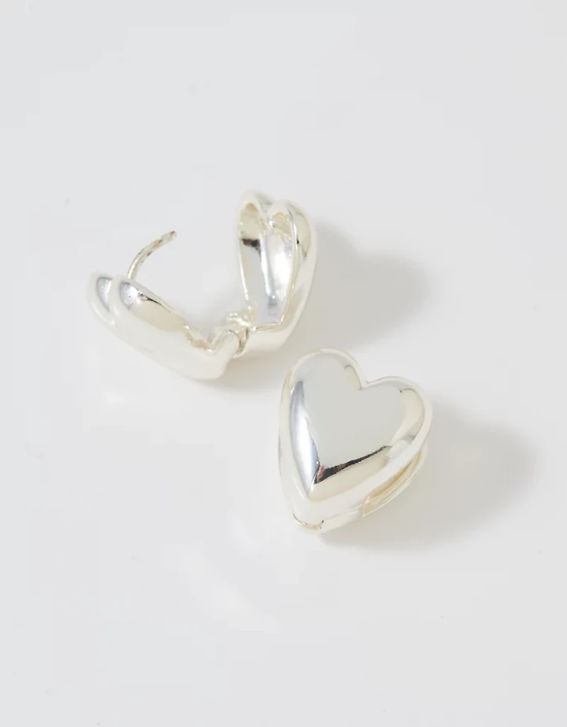 Aerie Bubble Heart Huggie Earrings