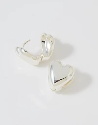Aerie Bubble Heart Huggie Earrings